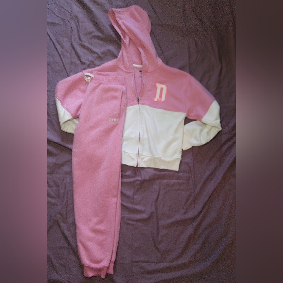 DKNY Pink and White Hoodie Set - Picture 7 of 7
